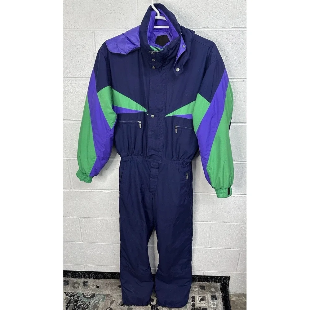 Vintage Killy Ski Suit Men's 40 Blue One pc Snowsuit Belted Retro France 80s 90s